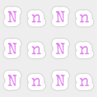 Pink Typewriter Letter N Sticker